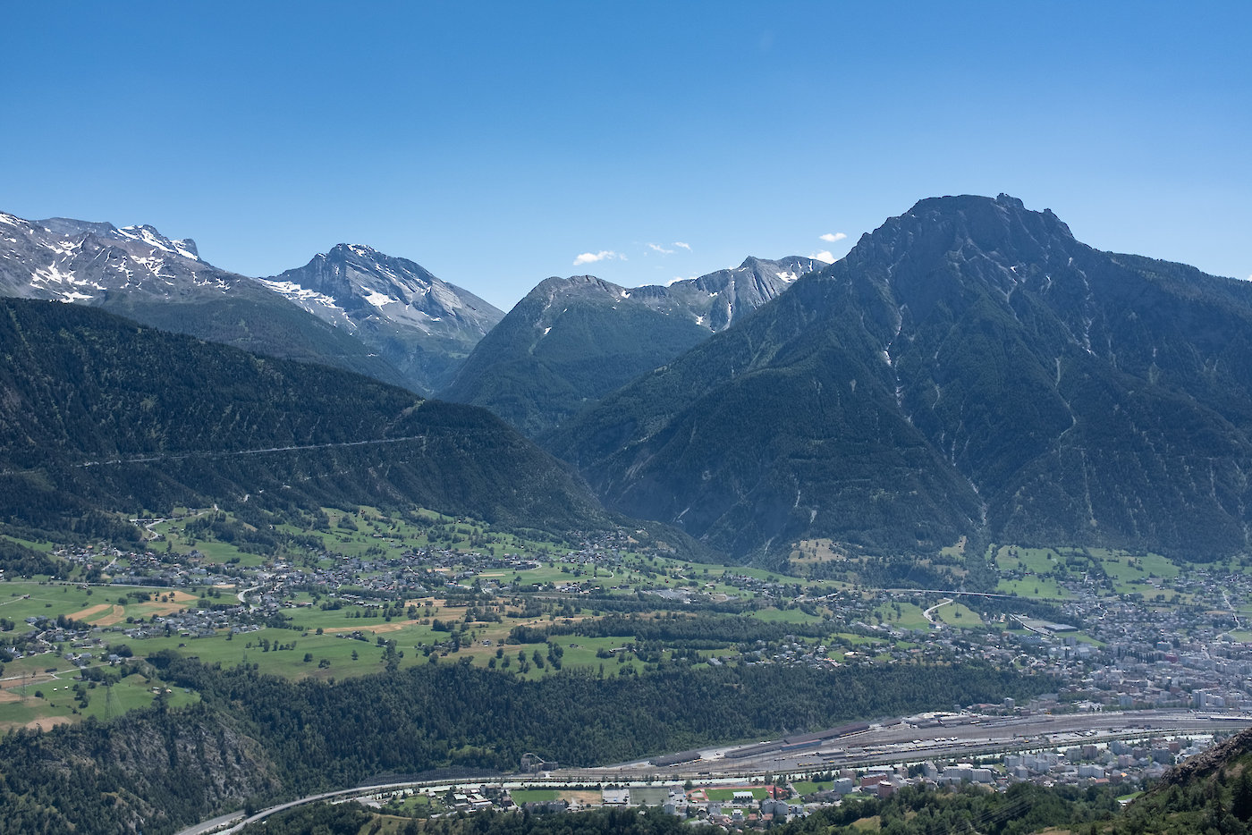 Das Glishorn und Brig bei Postkartenwetter